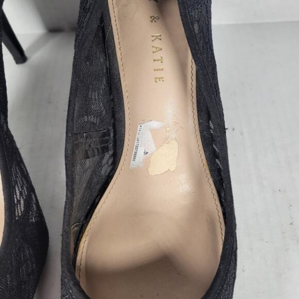 Kelly & Katie Black Open Mesh Lace Misha 3" Heel Shoes Size 9 1/2M - Picture 3 of 9